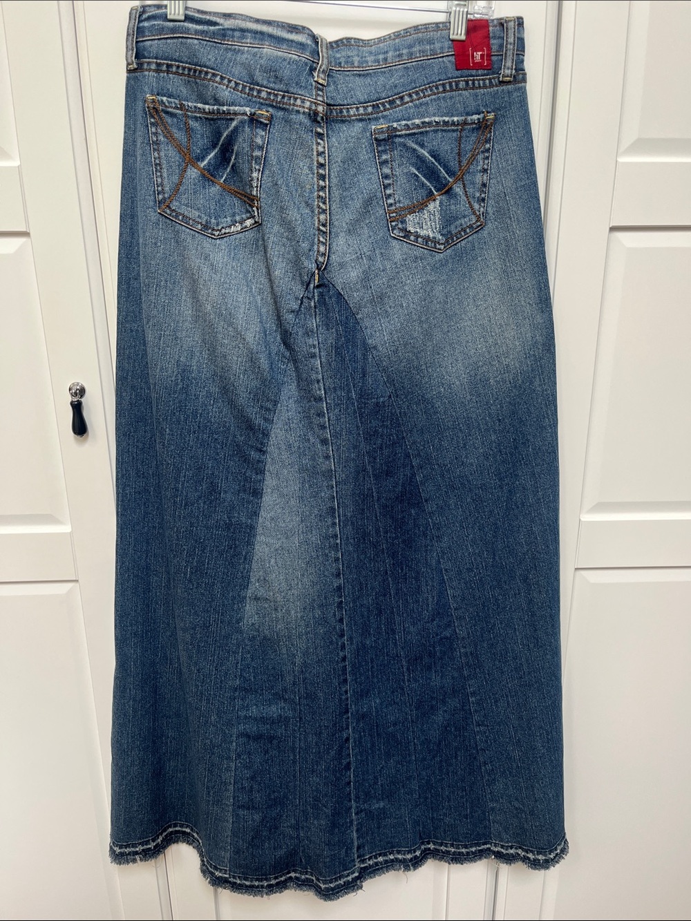 !it jeans Blue Denim Maxi Skirt with Panel Flare - Picture 3 of 5
